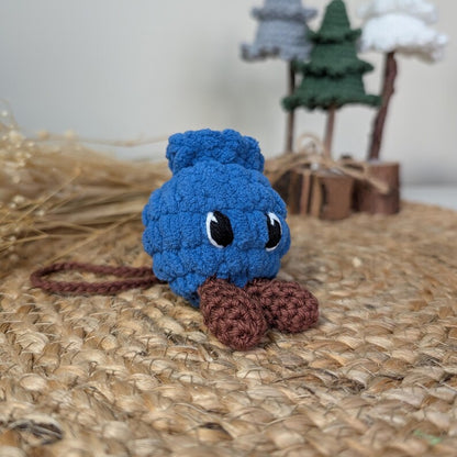 Crochet Blueberry Car Charm | Handmade Blueberry Rearview Mirror Hanger