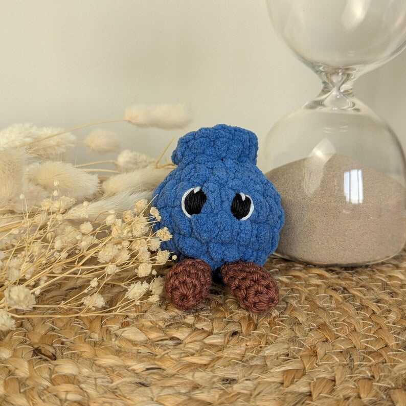 Crochet Blueberry Car Charm | Handmade Blueberry Rearview Mirror Hanger