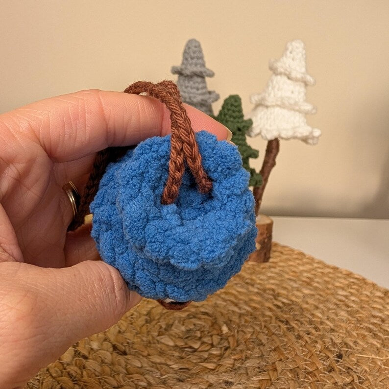 Crochet Blueberry Car Charm | Handmade Blueberry Rearview Mirror Hanger