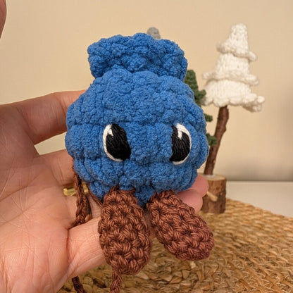 Crochet Blueberry Car Charm | Handmade Blueberry Rearview Mirror Hanger