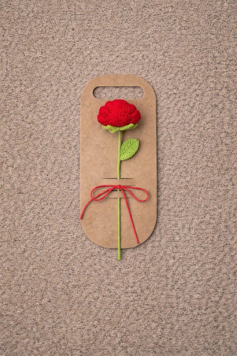 Handmade Crochet Flower Stem – Sunflower, Daisy, Rose & Tulip Gift