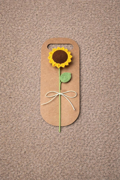 Handmade Crochet Flower Stem – Sunflower, Daisy, Rose & Tulip Gift