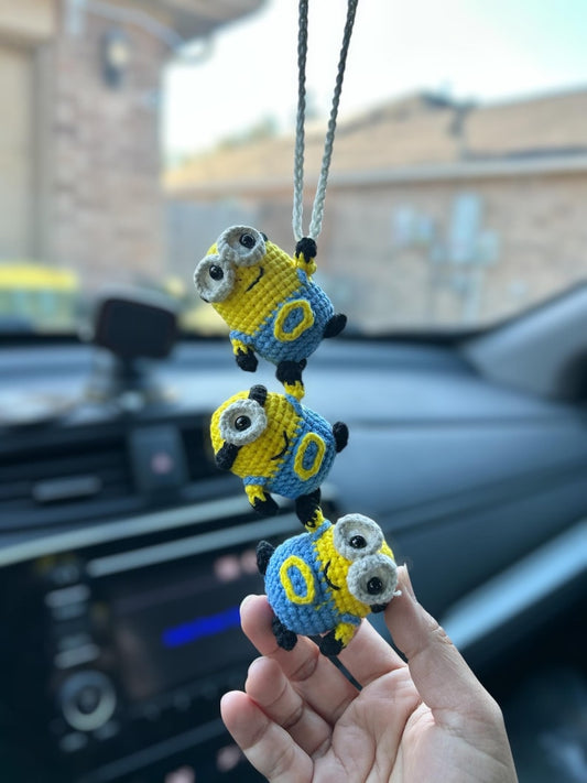 Crochet Minions Hanging, Valentines Gift, Birthday gift