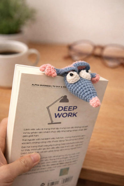 Funny Mouse Bookmark, Crochet Page Marker, Handmade Book Accessory