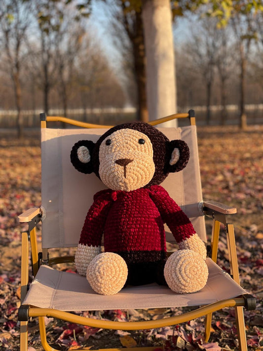 Hand Woven Silk Yarn Monkey Figurine Youth Bedroom Embellishment Comfort Plaything Sweetheart Tokens Christmas Holiday Trinkets
