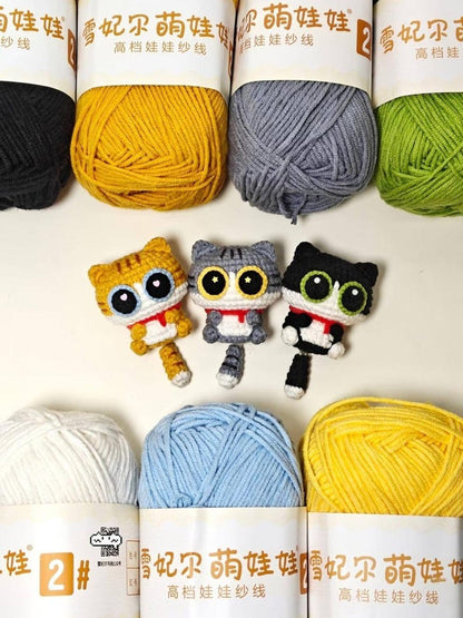 Cute Crochet Baby Cat Plush, Handmade Amigurumi Cute Cat, Kawaii Mini Plush Toy, Animal Keychain, Gift for CatLovers, Crochet Cat