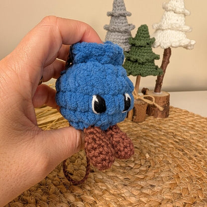 Crochet Blueberry Car Charm | Handmade Blueberry Rearview Mirror Hanger