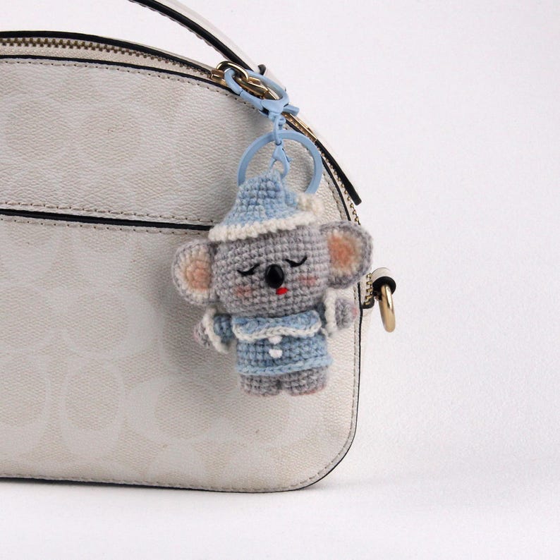 Hand Crochet Koala Sculpture Wool Thread Purse Trinket Juvenile Plaything Ornament Charms Gathering Favors Christmas Holiday Goods