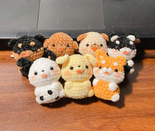 Crochet Cute Dog Keychain, Handmade Mini Crochet Amigurumi Dog Keychain, Cute Keyring, Crochet Dog Stuffed Animal, Cute Gifts For Dog Lovers