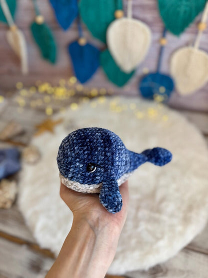 Crochet Whale Decor, Handmade Whale Keepsake, Ocean Animal Collectible, Coastal Home Decor, Whale Lover Gift