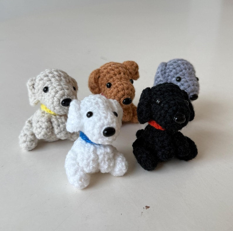 Handmade Dog Crochet Keychain, Amigurumi Dog, Mini Dog Plush Plushie Toy Keychain, Cute Dog Gifts, Cute Bag Charm