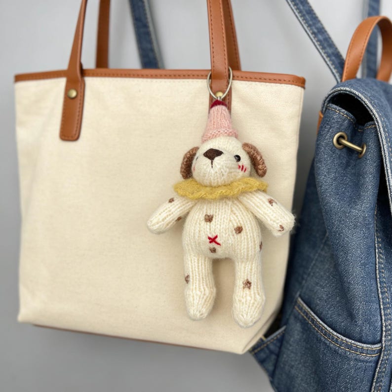 Hand Knit Dog Sculptures Youth Gathering Tokens Infant Space Embellishments Newborn Surprises Vintage Keepsakes Christmas Holiday Trinkets