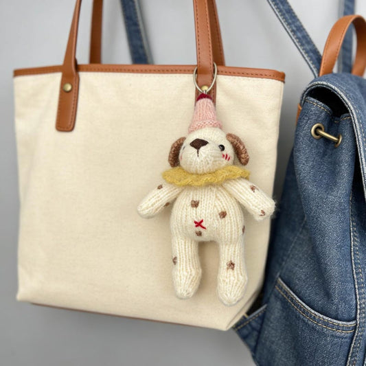 Hand Knit Dog Sculptures Youth Gathering Tokens Infant Space Embellishments Newborn Surprises Vintage Keepsakes Christmas Holiday Trinkets