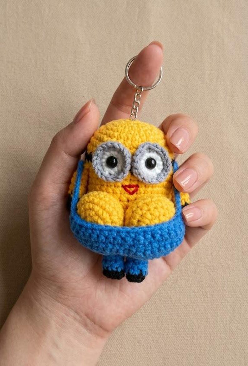 Funny Yellow Buddy Crochet Amigurumi – Handmade Yellow Character Plushie, Hilarious Adult Gag Gift, Unique Crochet Doll, Weird Gift Idea