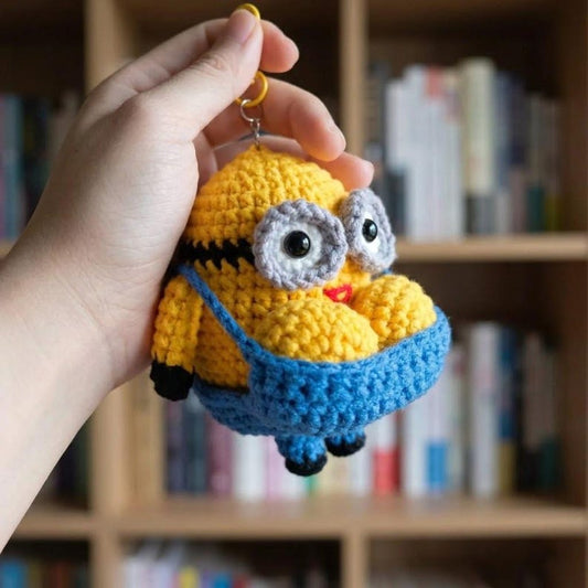 Funny Yellow Buddy Crochet Amigurumi – Handmade Yellow Character Plushie, Hilarious Adult Gag Gift, Unique Crochet Doll, Weird Gift Idea
