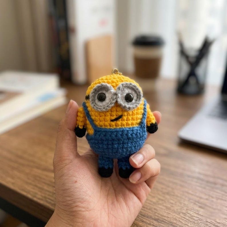 Funny Yellow Buddy Crochet Amigurumi – Handmade Yellow Character Plushie, Hilarious Adult Gag Gift, Unique Crochet Doll, Weird Gift Idea