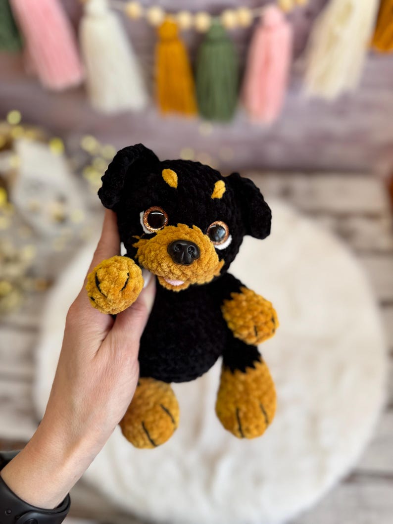 Doberman Rottweiler Miniature Pinscher Amigurumi Figure, Handmade Crochet Dog Decor, Dog Collectible, Dog Lover Gift