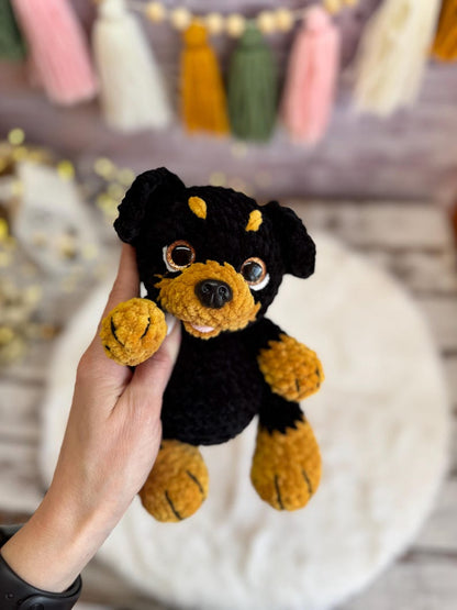 Doberman Rottweiler Miniature Pinscher Amigurumi Figure, Handmade Crochet Dog Decor, Dog Collectible, Dog Lover Gift