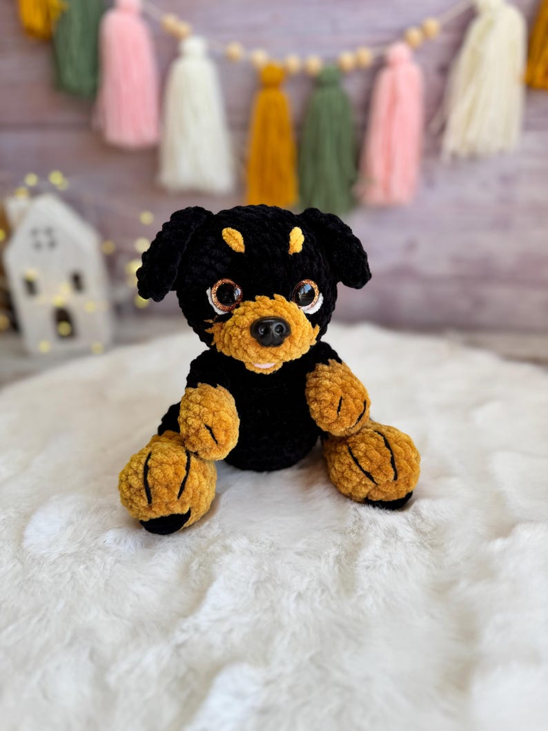 Doberman Rottweiler Miniature Pinscher Amigurumi Figure, Handmade Crochet Dog Decor, Dog Collectible, Dog Lover Gift