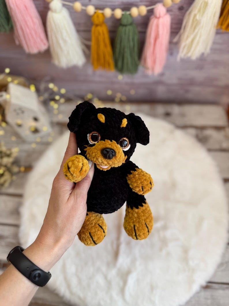 Doberman Rottweiler Miniature Pinscher Amigurumi Figure, Handmade Crochet Dog Decor, Dog Collectible, Dog Lover Gift
