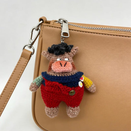 Hand Knit Pig Figurines Unique Household Embellishments Bag Charms Presents For Yarn Crafters Christmas Season Merchandise