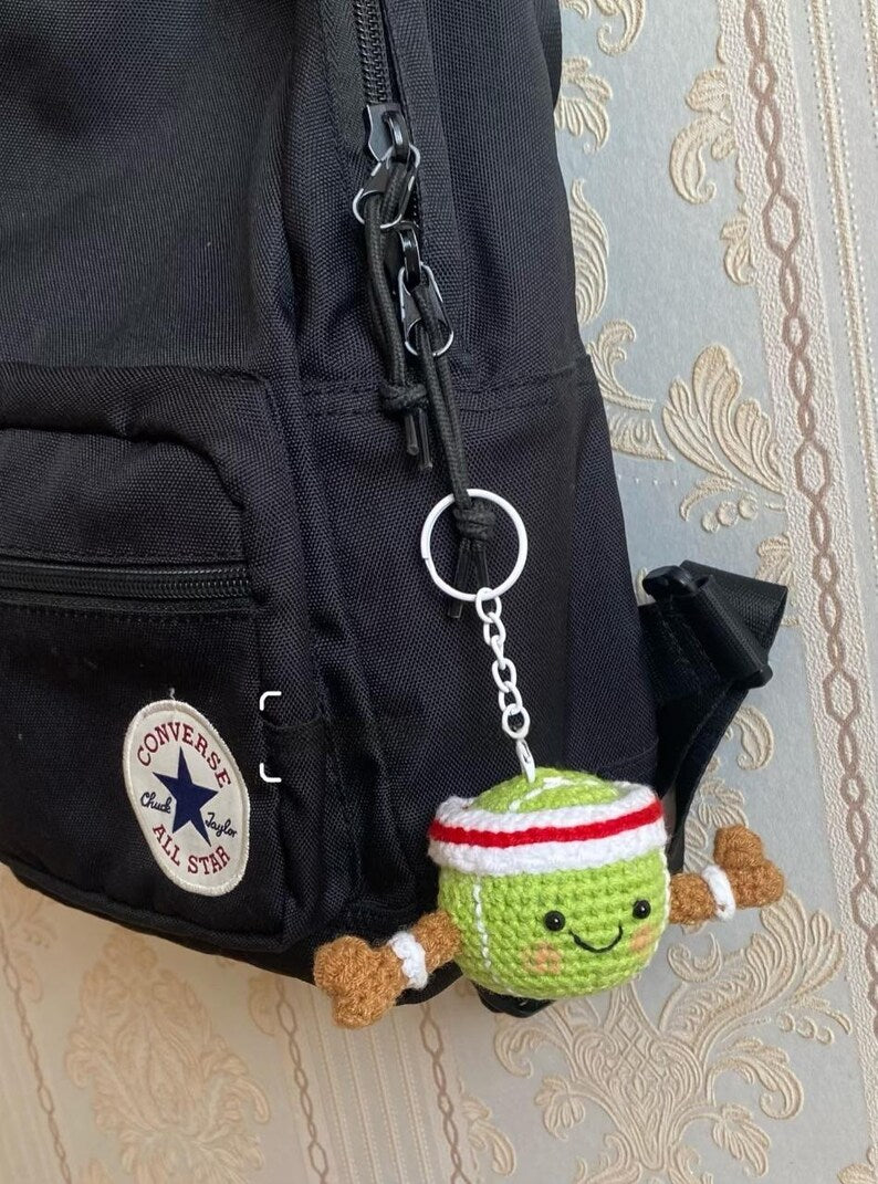 Cute Crochet Baseball Plush, Handmade Sports Amigurumi Plush Toy, Kawaii Mini Ball Plush, Sports Lover Gift, Coach Gift, Baseball Gift