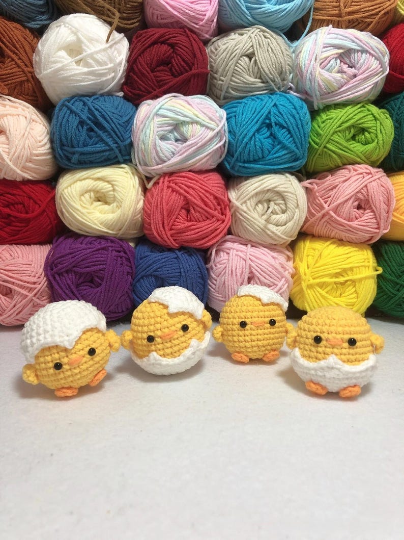 Crochet Easter Chick – Amigurumi Baby Chick in Egg – Handmade Spring Decor – Cute Mini Chick Plush – Easter Basket Gift, Crochet Chick