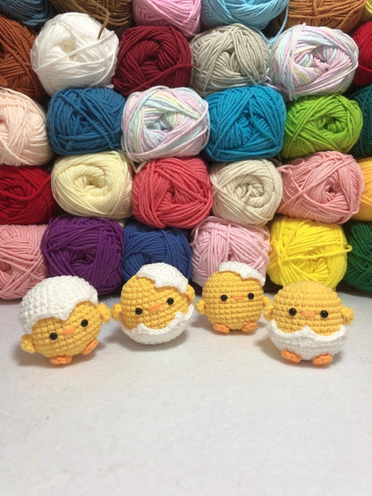 Crochet Easter Chick – Amigurumi Baby Chick in Egg – Handmade Spring Decor – Cute Mini Chick Plush – Easter Basket Gift, Crochet Chick
