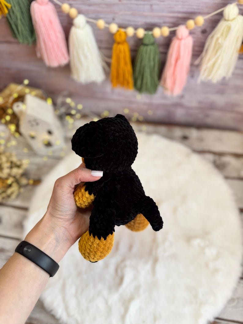 Doberman Rottweiler Miniature Pinscher Amigurumi Figure, Handmade Crochet Dog Decor, Dog Collectible, Dog Lover Gift