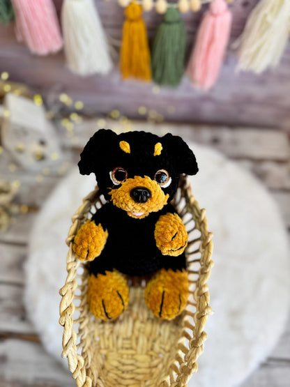 Doberman Rottweiler Miniature Pinscher Amigurumi Figure, Handmade Crochet Dog Decor, Dog Collectible, Dog Lover Gift