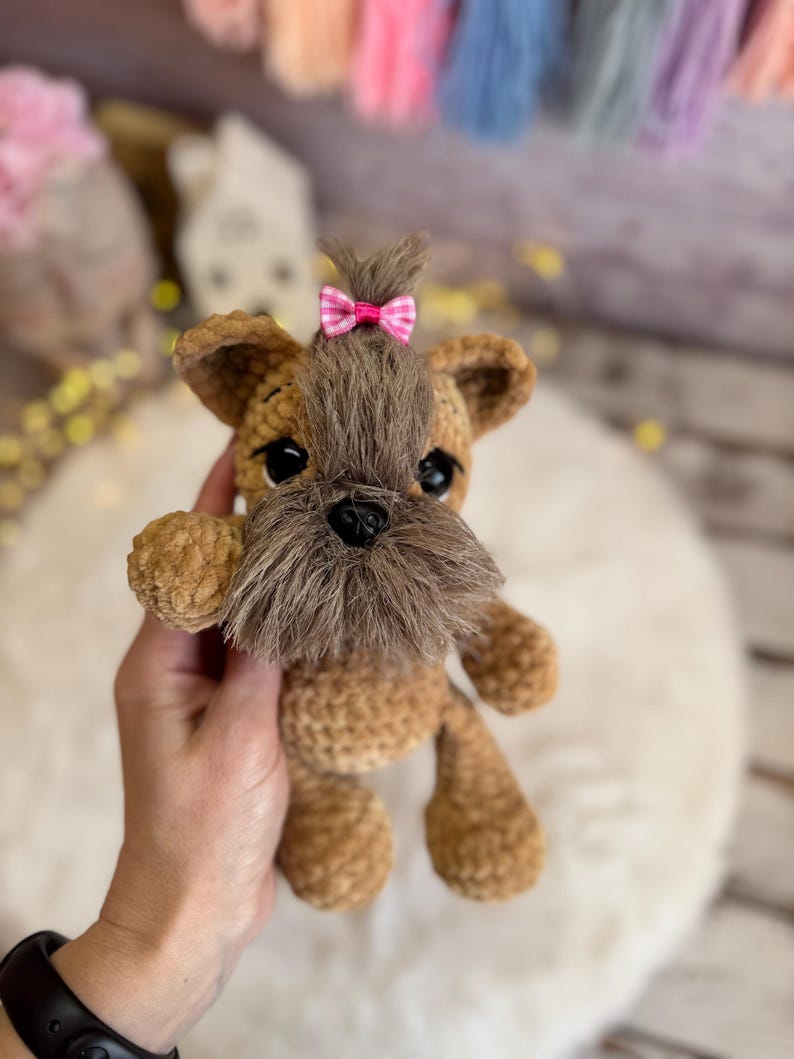 Crochet Yorkshire Terrier Amigurumi Figure, Handmade Yorkie Decor, Dog Collectible, Yorkshire Terrier Gift, Dog Figurine