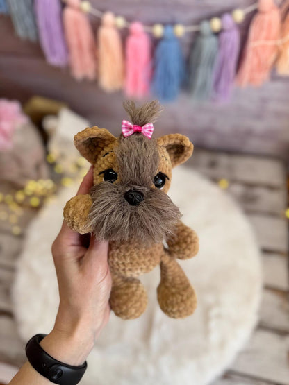 Crochet Yorkshire Terrier Amigurumi Figure, Handmade Yorkie Decor, Dog Collectible, Yorkshire Terrier Gift, Dog Figurine