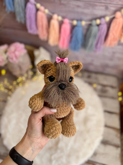 Crochet Yorkshire Terrier Amigurumi Figure, Handmade Yorkie Decor, Dog Collectible, Yorkshire Terrier Gift, Dog Figurine