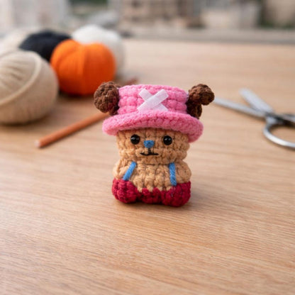 Crochet Pirate Crew Dolls - Anime Chibi Keychain Set, Handmade Amigurumi Mini Plush Bag Charm