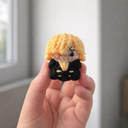 Crochet Pirate Crew Dolls - Anime Chibi Keychain Set, Handmade Amigurumi Mini Plush Bag Charm
