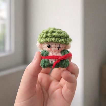 Crochet Pirate Crew Dolls - Anime Chibi Keychain Set, Handmade Amigurumi Mini Plush Bag Charm