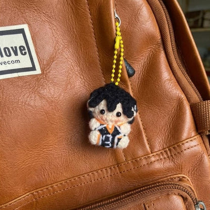 Chibi Anime Volleyball Team Crochet Keychain Set – Bag Charm, Handmade Amigurumi Gift