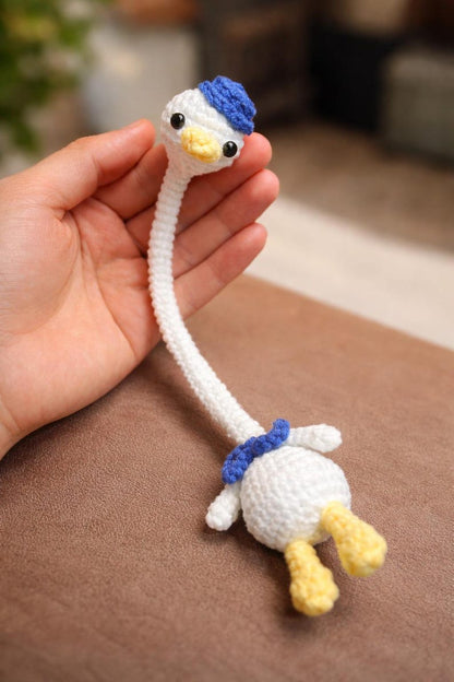 Long Neck Duck Crochet, Funny Backpack Keychain Gift, Handmade Amigurumi Animal Tote Bag Charm