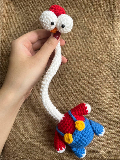 Funny Crochet Long Chicken Bag Charm| Handmade Derpy Long Neck Rooster, Quirky Farm Animal Bag Charm, Gag Gift, Kawaii Amigurumi Accessory
