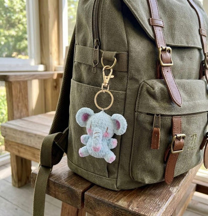Cute Crochet Elephant Keychain, Amigurumi Elephant Charm, Kawaii Elephant Plush Keyring, Handmade Animal Gift, Bag Charm Accessory