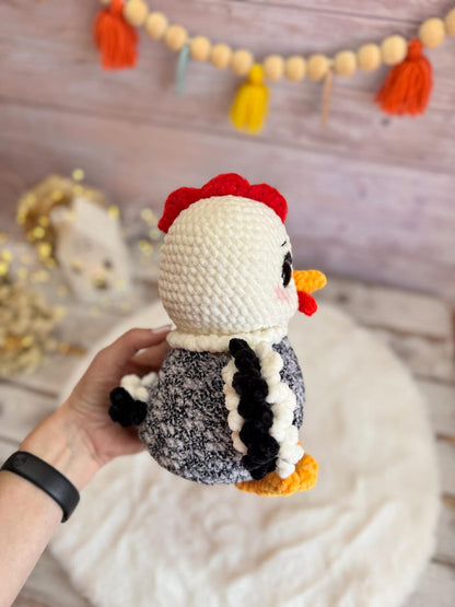 Crochet Chicken Family, Mother Hen with Chicks, Mother's Day Gift, Farmhouse Decor, Chicken Lover Gift, Amigurumi Farm Animal