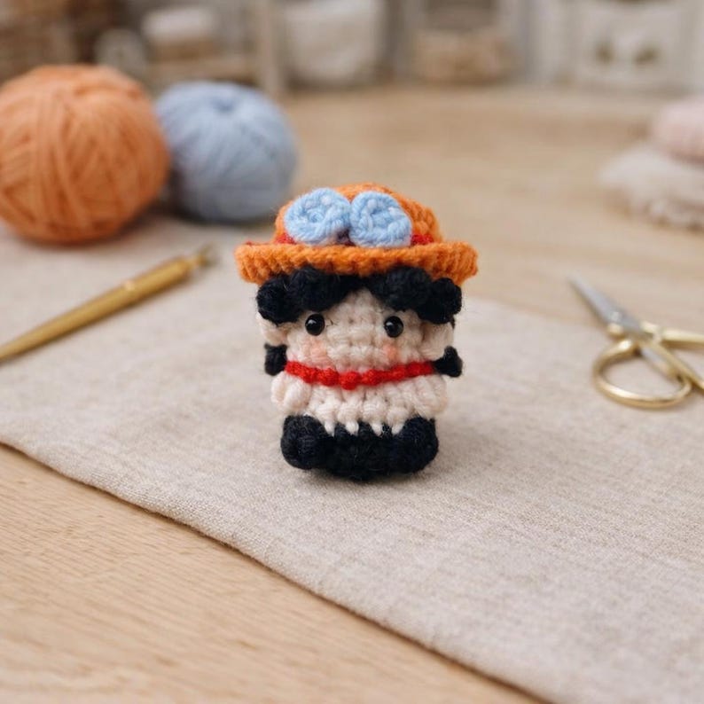 Crochet Pirate Crew Dolls - Anime Chibi Keychain Set, Handmade Amigurumi Mini Plush Bag Charm