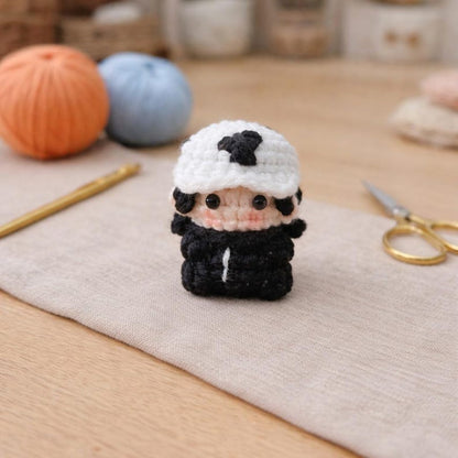 Crochet Pirate Crew Dolls - Anime Chibi Keychain Set, Handmade Amigurumi Mini Plush Bag Charm
