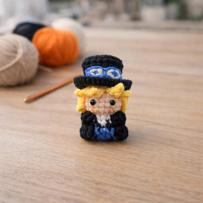 Crochet Pirate Crew Dolls - Anime Chibi Keychain Set, Handmade Amigurumi Mini Plush Bag Charm
