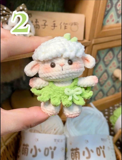 Crochet Cute Animal Set, Handmade Amigurumi Plush, Crochet Cute Bunny, Kitty Cat, Pig, Frog, Sheep, Crochet Animal Keychain, Gift For Her
