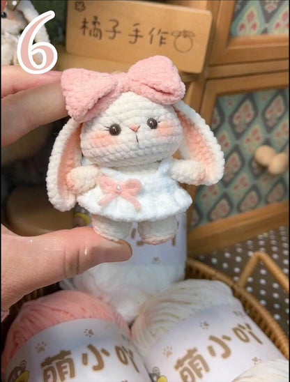 Crochet Cute Animal Set, Handmade Amigurumi Plush, Crochet Cute Bunny, Kitty Cat, Pig, Frog, Sheep, Crochet Animal Keychain, Gift For Her