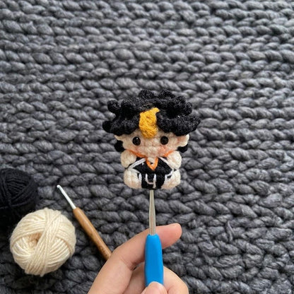 Chibi Anime Volleyball Team Crochet Keychain Set – Bag Charm, Handmade Amigurumi Gift