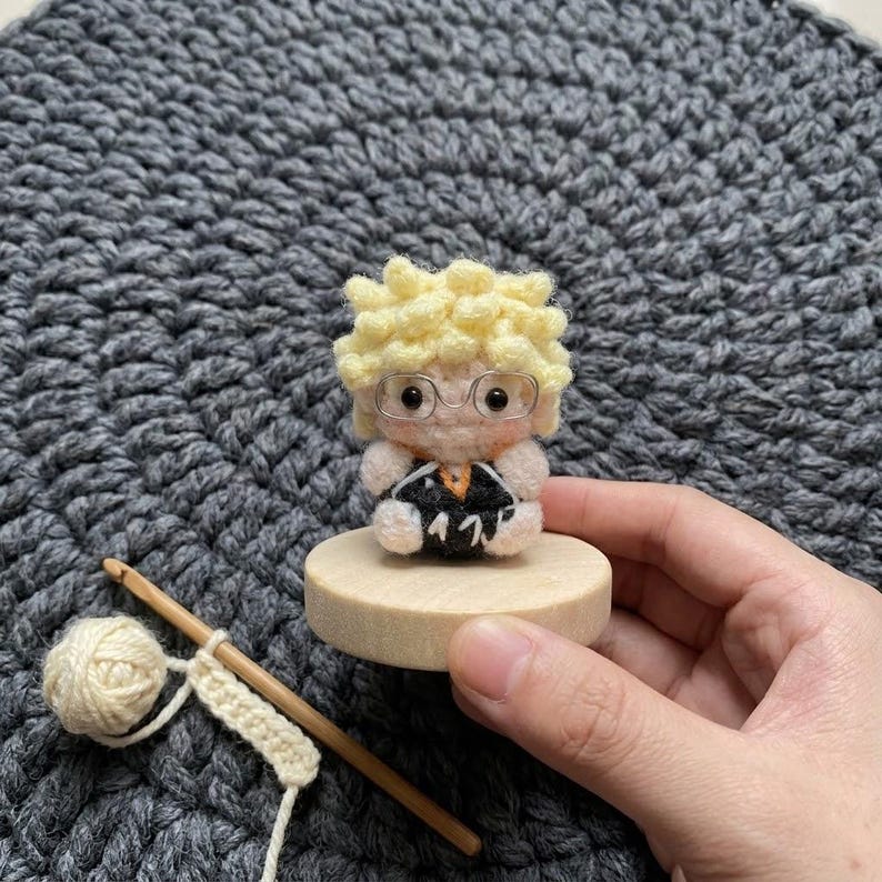 Chibi Anime Volleyball Team Crochet Keychain Set – Bag Charm, Handmade Amigurumi Gift