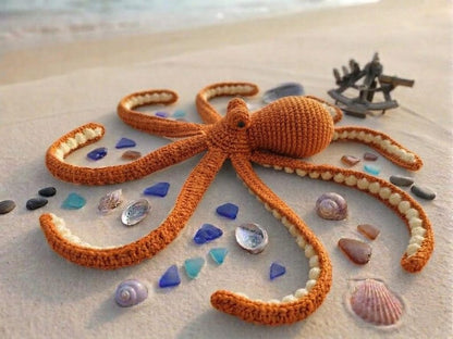 Crochet Octopus Plush, Amigurumi Octopus Toy, Handmade Sea Animal Decor, Ocean Gift, Soft Plush Octopus, Ocean Lover, Crochet Ocean Animal