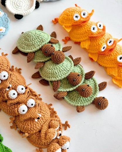Crochet Cute Animal Coasters Set, Amigurumi Coaster, Handmade Cute Drink Coasters, Gift for Her, Coffee Table Decor, Kawaii Desk Accessories